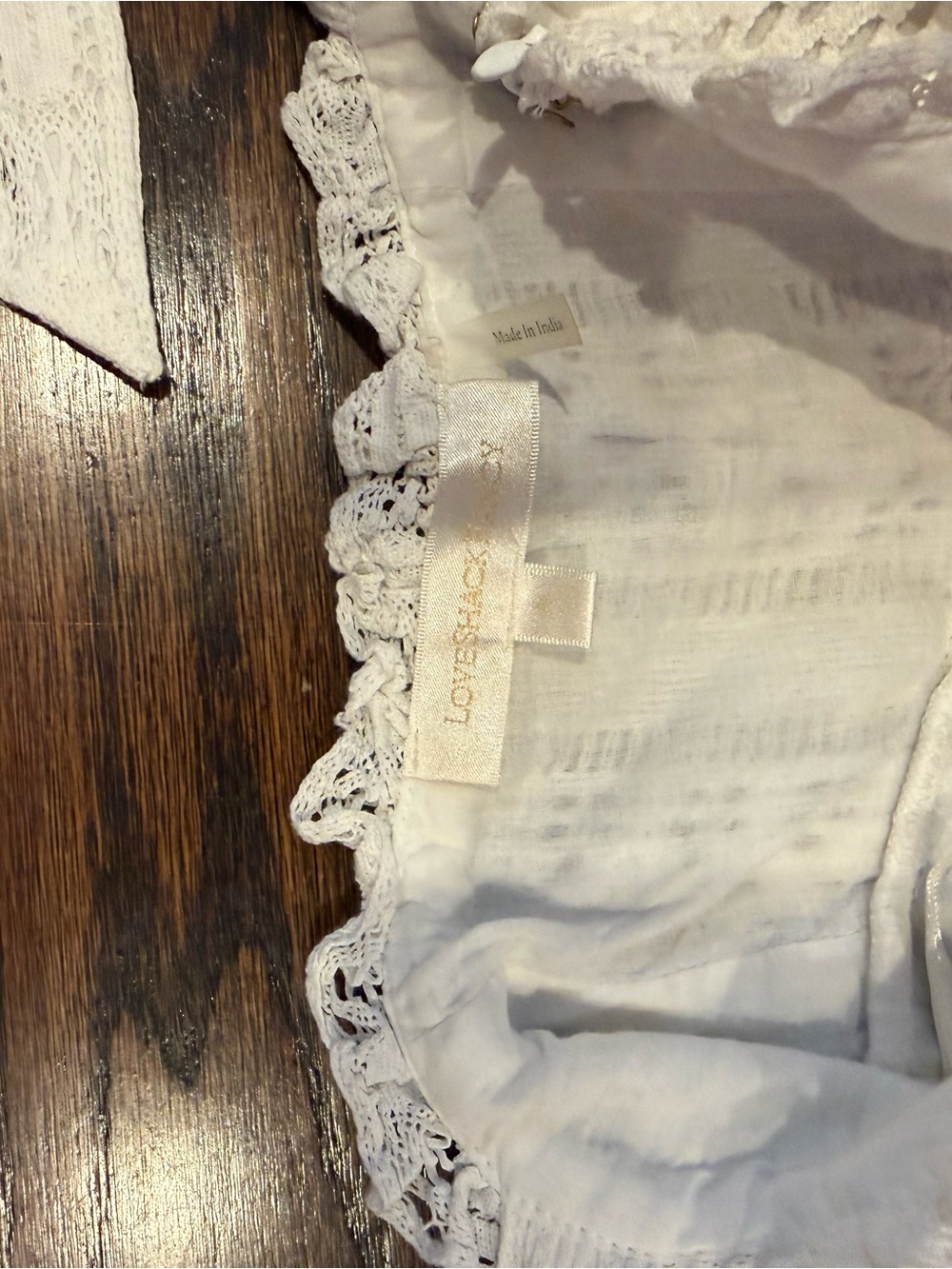 LoveShackFancy White Eyelet & Lace Tie-Shoulder Mini Dress - Picture 3 of 3